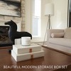 Photo Storage Boxes with Lids - Set of 2 Linen Organizers for Pictures, Documents, Scrapbooking Supplies, Keepsakes & Memories - 2 of 4