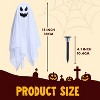 Joyfy 3 Packs Halloween Outdoor Decorations White Ghost Garden Stakes, Light Up Cloth Ghost Decor Outdoor for Yard Lawn Garden - 4 of 4