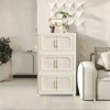 FONTOI 3 Tiers Folding Storage Cabinet with Wheels, Collapsible Storage Bins, Closet Organizers, Cream White, 11.81"*31.1"*19.69" - 2 of 4