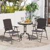 Tangkula Outdoor Folding Chairs Set of 2 w/ Armrests & Metal Frame Portable Lawn Chairs - 3 of 4