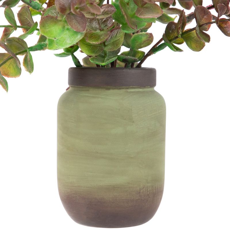 Northlight Real Touch™ Two-Toned Spring Eucalyptus Leaves Artificial Plant in Ceramic Pot 10", 4 of 8