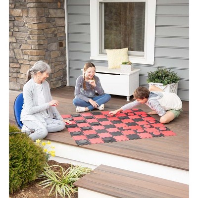 HearthSong Family Indoor/Outdoor Giant 4' Foam Checkers Set