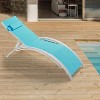 Outdoor Sun Lounger with 4 Adjustable Positions, Textilene Mesh, Heavy-Duty Steel Frame, Waterproof, Supports 353 lbs - 3 of 4
