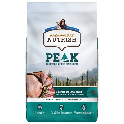 Rachael Ray Nutrish Peak Grain Free Wetlands Recipe with Chicken, Duck & Pheasant Dry Dog Food - 12lbs