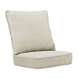 Oakland Living 2pc Deep Seating Outdoor Cushion Set with Ties: All-Weather, Zipper Closure, Polyester - 1 of 4