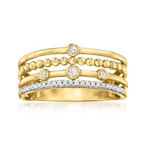 Ross-Simons 0.10 ct. t.w. Bezel-Set Diamond Multi-Row Ring in 14kt Yellow Gold - 1 of 4