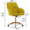 ALEXOUN Velvet Swivel Home Office Chair,Height Adjustable Upholstered Vanity Chairs with Gold Base,Ergonomic for Office,Bed Room,Small Space - 3 of 4
