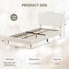 Twin Size Bed Frame for Kids with Scallop Headboard, Cute Velvet Twin Bed for Girls, Boys, Sturdy Platform Bed - 2 of 4