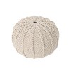 NicBex Knitted Cotton Round Pouf Comfortable and Durable Accent Furniture Ideal for Relaxing and Additional Seating, Beige - 2 of 4
