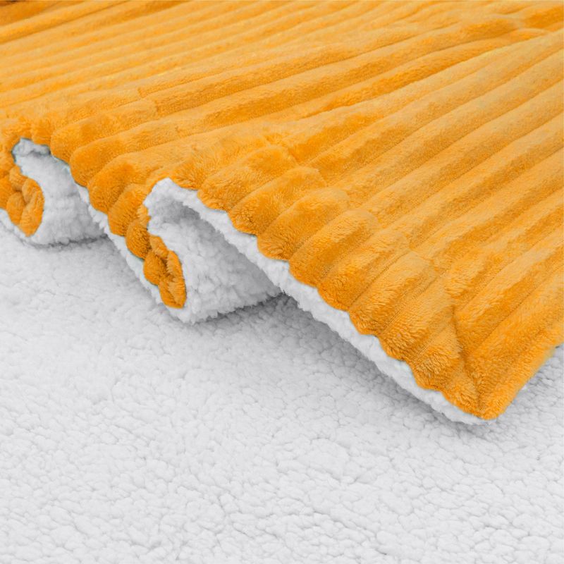 PAVILIA Soft Thick Fleece Flannel Ribbed Striped Throw Blanket, Luxury Fuzzy Plush Warm Cozy for Sofa Couch Bed, 3 of 9