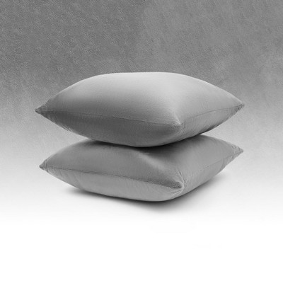 Gray Velour Decorative Throw Pillows Set of 2