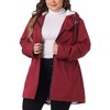 Agnes Orinda Women's Plus Size Fall Long Sleeve Hooded Warm Barn Jackets with Pockets - 2 of 4