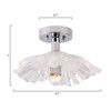 Maxax 12.6" Iridescent Glass Scallop Flush Mount Ceiling Light, 1-Light Dimmable Modern Coastal Fixture for Bedroom/Living Room - 3 of 4