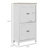 Bathroom Storage Cabinet, Modern Bathroom Floor Cabinet with 4 Doors and 2 Adjustable Shelves - 3 of 4
