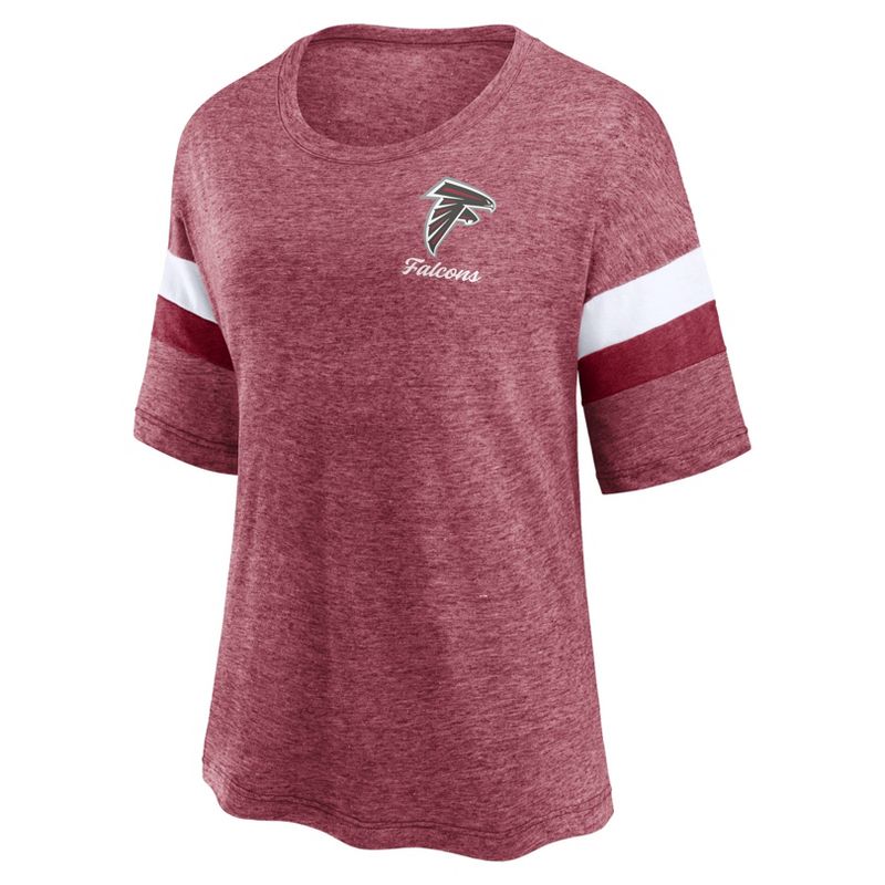 NFL Atlanta Falcons Women&#39;s Blitz Marled Left Chest Short Sleeve T-Shirt, 2 of 4