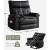 Swivel Recliner Chair, PU Leather Manual Lounge Chair with Side Pocket for Living Room, Bedroom, RV & Nursery - Beige - 2 of 4