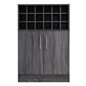 Roula Mid Century Wine and Bar Cabinet Sonoma Gray - Christopher Knight Home