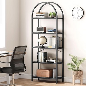 5 Tier Bookcase Display Racks Tall Bookshelves Modern Storage Rack Shelf - 1 of 4