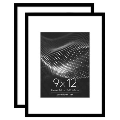 Americanflat Picture Frame with Mat - Modern Design, Shatter-Resistant Glass, Dual Sawtooth Hangers, Ideal for Home and Office Decor (2 Pack)