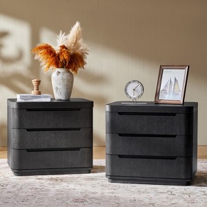 Xavia 3-Drawer Nightstand Set of 2 with Built-in Outlet|ARTFUL LIVING DESIGN-SEADRIFT - 1 of 4