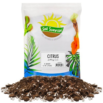 Soil Sunrise Citrus Tree Potting Soil Mix, for Indoor Oranges, Lemons, Limes and More