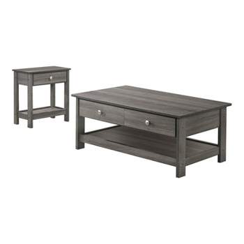 2pc Clonard Coffee and End Table Set Gray - HOMES: Inside + Out
