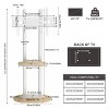 Minimalist Mobile TV Floor Stand Height Adjustable TV Mount Bracket with Shelves & Invisible Wheels & Max Load of 60KG for 40-75 Inch TVs - 3 of 4