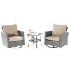 Sonkuki 3-Piece Patio Chair Set Swivel Rocking Chair Set Side Table Suiting Backyard, Poolside and Patio - 2 of 4