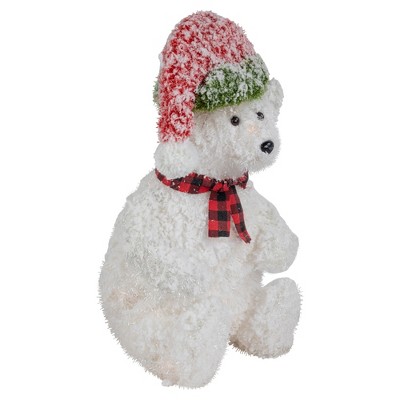 21" Lighted Snowy Polar Bear Christmas Lawn Decoration