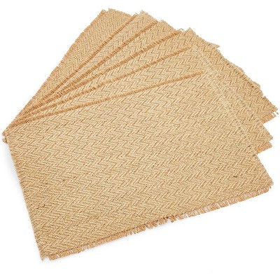 Juvale Woven Placemats for Dining Table, Boho Décor (13 x 19 in, 6-Pack)