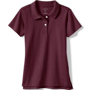 Lands' End School Uniform Kids Short Sleeve Feminine Fit Interlock Polo Shirt