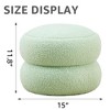 ChicFurnit Ottomans and Benches Storage Ottoman Cylindrical Footstool Foot Rest Round Footstool for Living Room, Green, 14.96"*14.96"*11.81" - 4 of 4