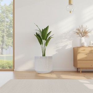 Wooakway 16" Dia Outdoor Indoor Ceramic Planter Pot Decorative Planter with Drainage Hole Patio Flower Pot - 1 of 4