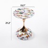 NicBex Mermaid Tail Round End Table Living Room, Metal Pedestal Side Table with Tray Top, Modern Bedroom Nightstand, Small Coffee Table, Small Table - 2 of 4