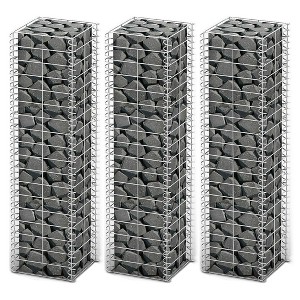 vidaXL Gabion Set 3 pcs Galvanized Wire 9.8"x9.8"x39.4" - 1 of 4