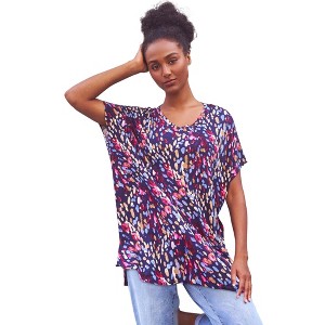 ellos Plus Size Oversized Tunic - 1 of 4