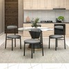 LeisureMod Lume Dining Chair Upholstered in Polyester with Powder-Coated Metal Legs Accent Side Chair for Dining Room, Kitchen - 3 of 4