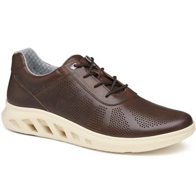 Johnston & Murphy Men’s Activate Plain Toe Dress Casual Shoe, Brown Full Grain, Size 8.5