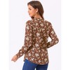 Allegra K Women's Floral Loose V Neck Long Sleeve Button-Up Shirt - image 4 of 4