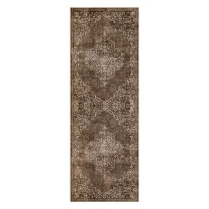 Vintage Floral Pattern Area Rug Machine Washable, for Living Room, Non Slip Rugs for Bedroom, Carpet for Office Dining Room - 1 of 4