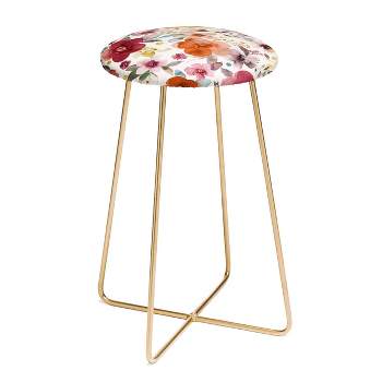 Ninola Design Bountiful Bouquet Countryside Red Counter Height Barstool - Deny Designs