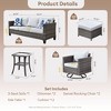 XIZZI Modular Outdoor Swivel Sectional Sofa Set, UV-Resistant Modular Lounge Set w/ Swivel Chairs, Side Table & Optional 3-Seat Sofa, Ottoman, Firepit - 2 of 4