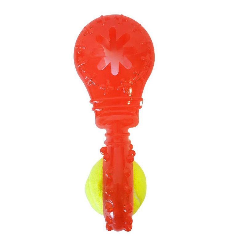 American Pet Supplies 7-Inch Eco-Friendly Squeaky TPR Tennis Ball Dog Toy with Treat Fill, 4 of 5