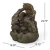 NAYSAYE Fountain Bear Family Two Tier Design with Cascading Water for Garden Patio Outdoor, Brown, 15.75"*24.75"*19.84" - 3 of 4