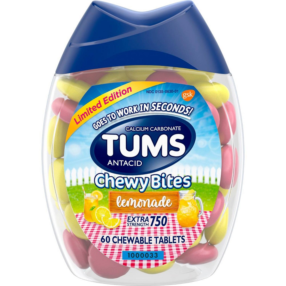 UPC 307661185375 product image for Tums Chewy Bites Lemonade Extra Strength Chewable Antacid for Heartburn - 60ct | upcitemdb.com