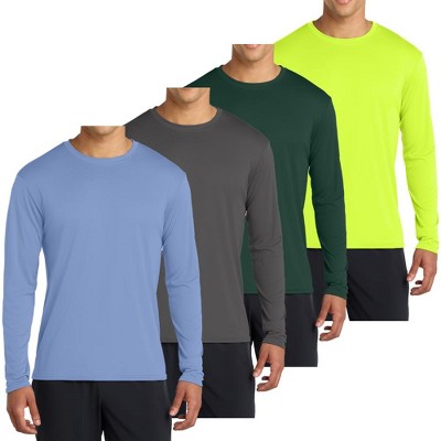 Mafoose 4-Pack Men's Long Sleeve Quick-Dry Performance T-shirts - UPF 50 Sun Protection