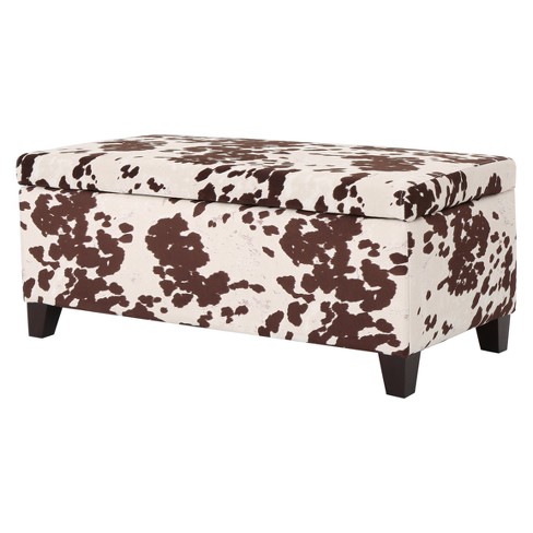 Cow print store storage ottoman