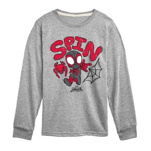 Boys' - Marvel - Doodle Spin Long Sleeve Graphic T-Shirt - 1 of 4