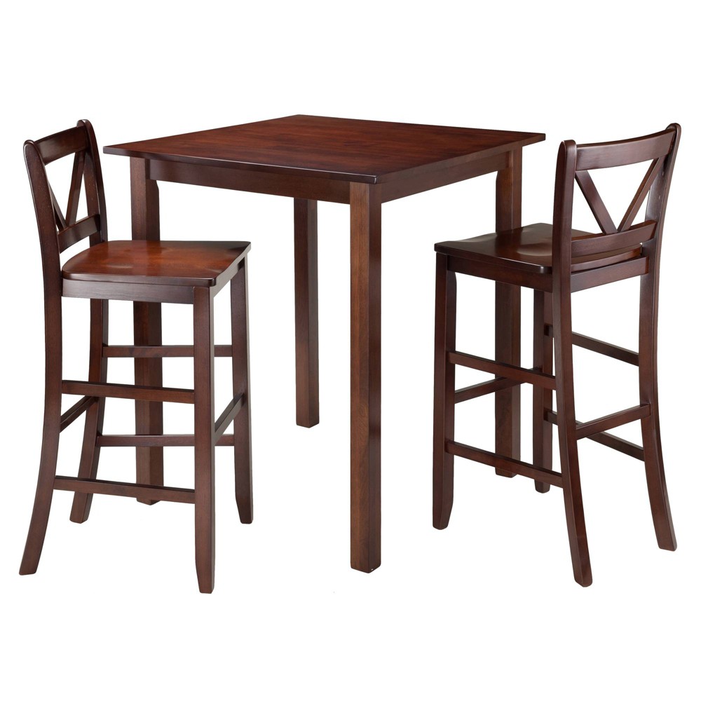 Photos - Dining Table 3pc Parkland Counter Height Dining Sets Wood/Walnut - Winsome