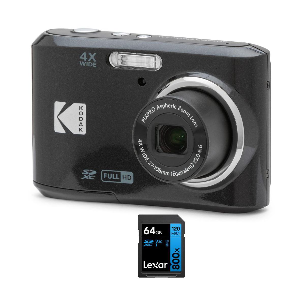 Kodak PIXPRO FZ45 16MP Digital Camera with 64GB Memory Card